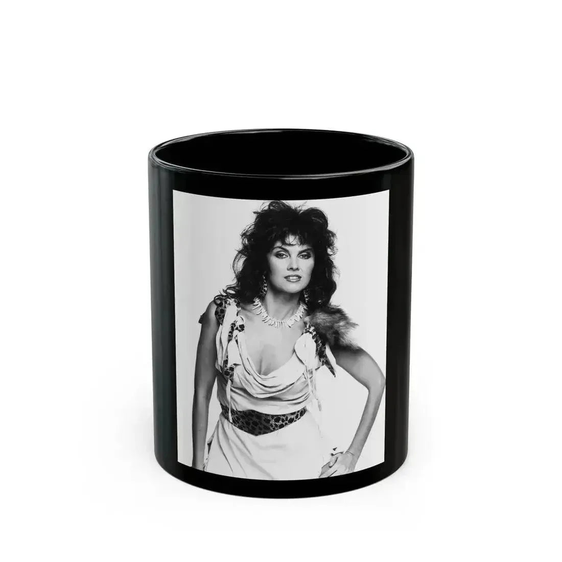 Caroline Munro #324 (Vintage Female Icon) Black Coffee Mug 11oz - Go Mug Yourself