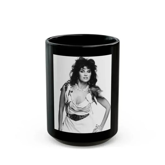 Caroline Munro #324 (Vintage Female Icon) Black Coffee Mug 15oz - Go Mug Yourself