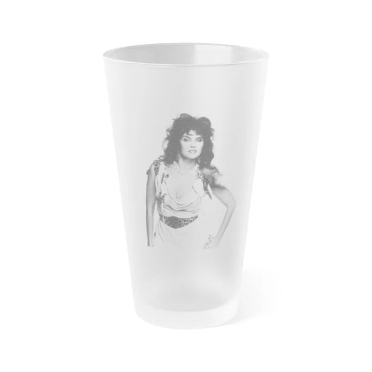 Caroline Munro #324 (Vintage Female Icon) Frosted Pint Glass 16oz-16oz-Frosted-Go Mug Yourself