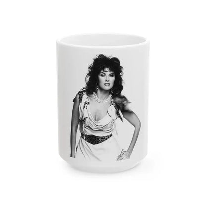 Caroline Munro #324 (Vintage Female Icon) White Coffee Mug 15oz - Go Mug Yourself