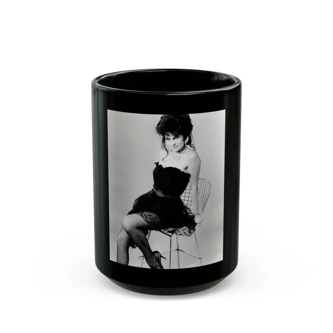 Caroline Munro #326 (Vintage Female Icon) Black Coffee Mug 15oz - Go Mug Yourself