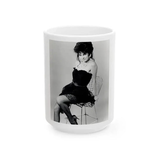 Caroline Munro #326 (Vintage Female Icon) White Coffee Mug 15oz - Go Mug Yourself