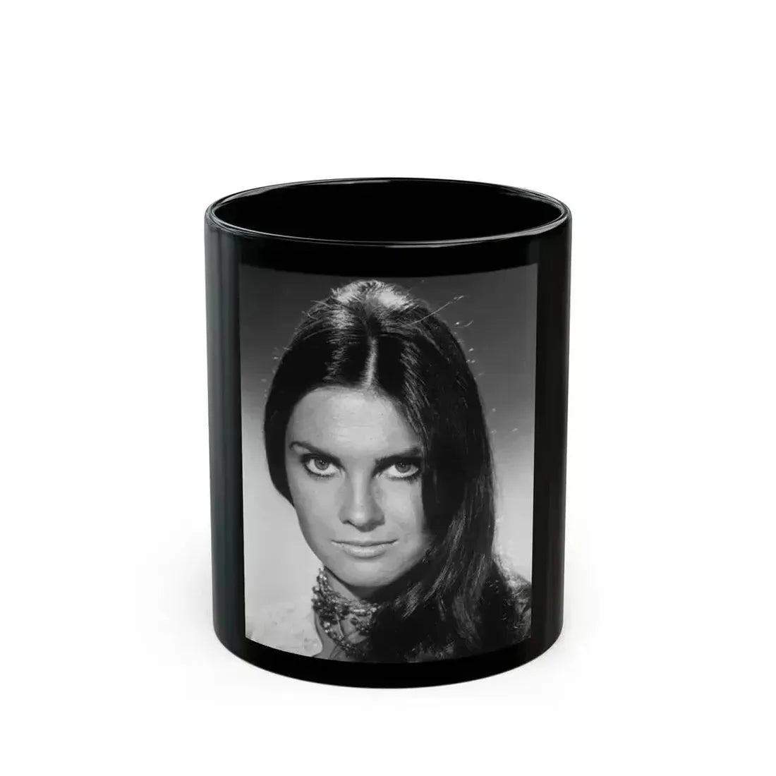 Caroline Munro #328 (Vintage Female Icon) Black Coffee Mug 11oz - Go Mug Yourself