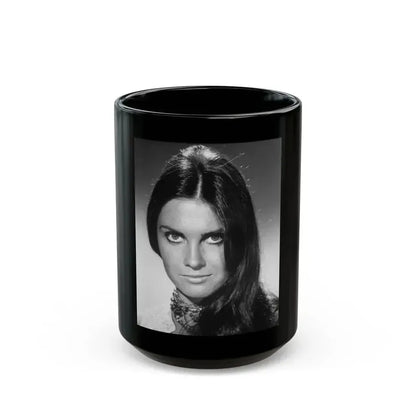 Caroline Munro #328 (Vintage Female Icon) Black Coffee Mug 15oz - Go Mug Yourself
