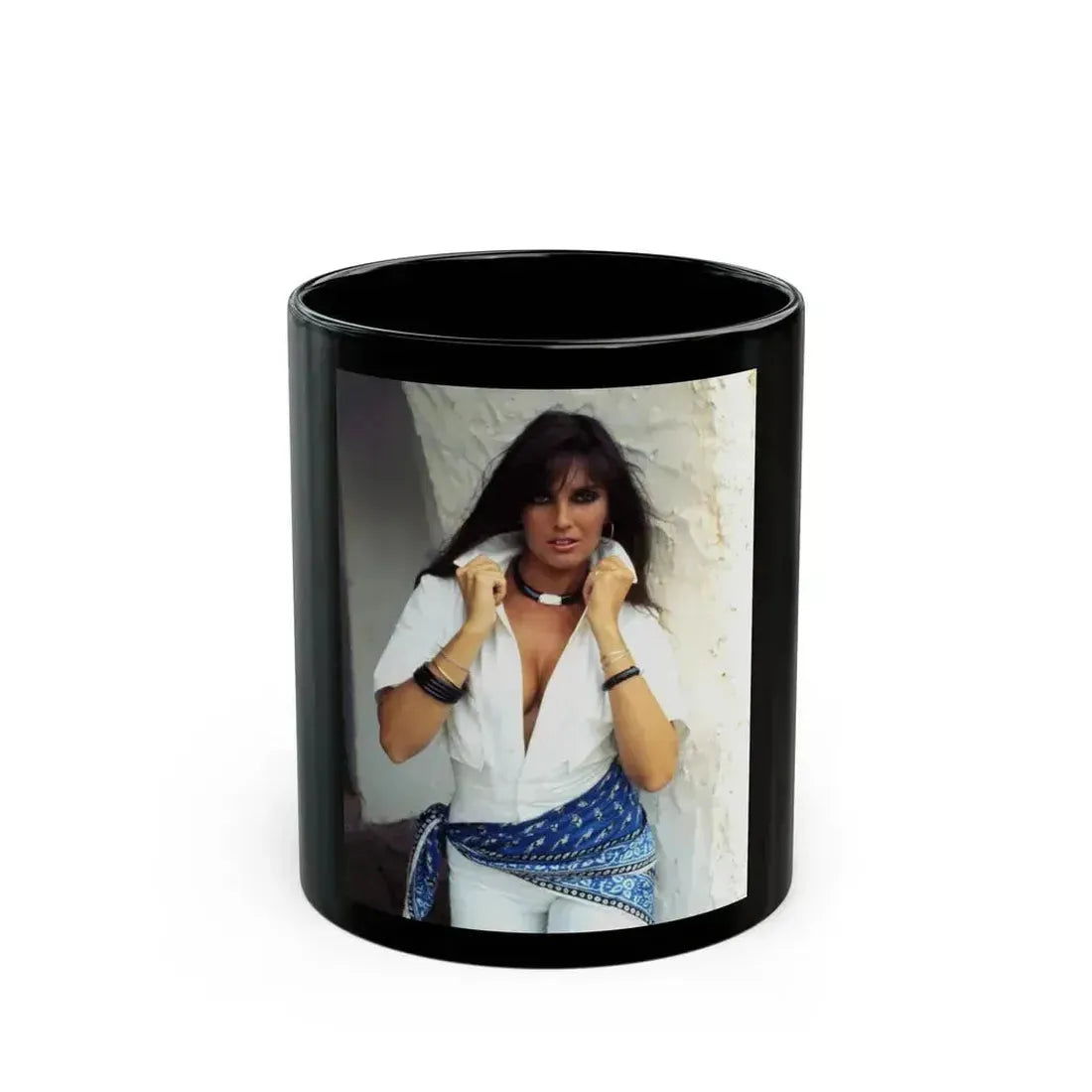 Caroline Munro #331 (Vintage Female Icon) Black Coffee Mug 11oz - Go Mug Yourself