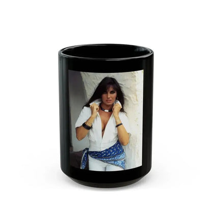 Caroline Munro #331 (Vintage Female Icon) Black Coffee Mug 15oz - Go Mug Yourself