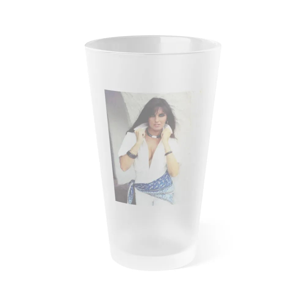 Caroline Munro #331 (Vintage Female Icon) Frosted Pint Glass 16oz-16oz-Frosted-Go Mug Yourself