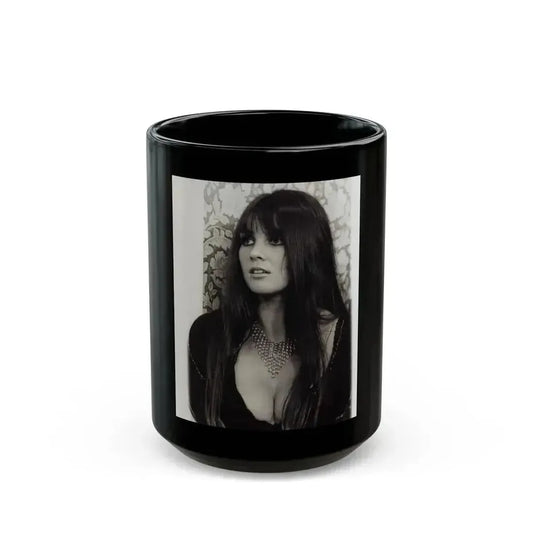 Caroline Munro #332 (Vintage Female Icon) Black Coffee Mug 15oz - Go Mug Yourself