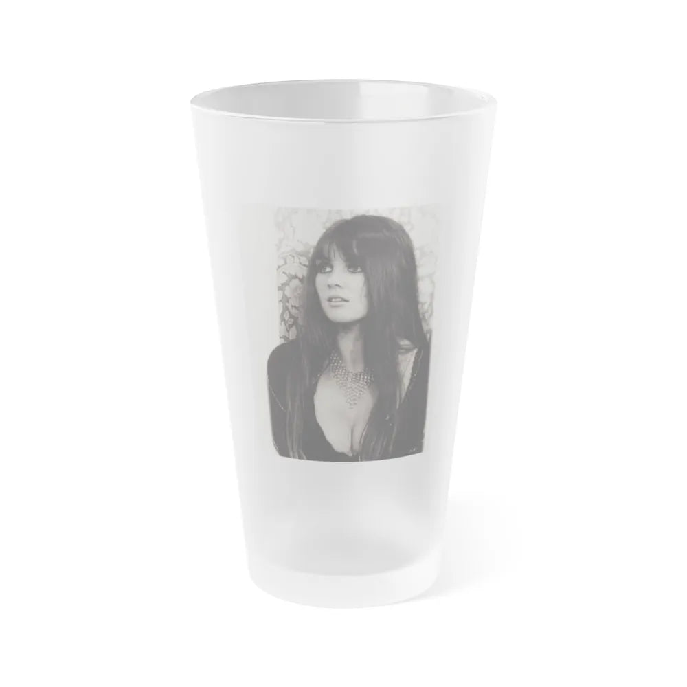 Caroline Munro #332 (Vintage Female Icon) Frosted Pint Glass 16oz-16oz-Frosted-Go Mug Yourself