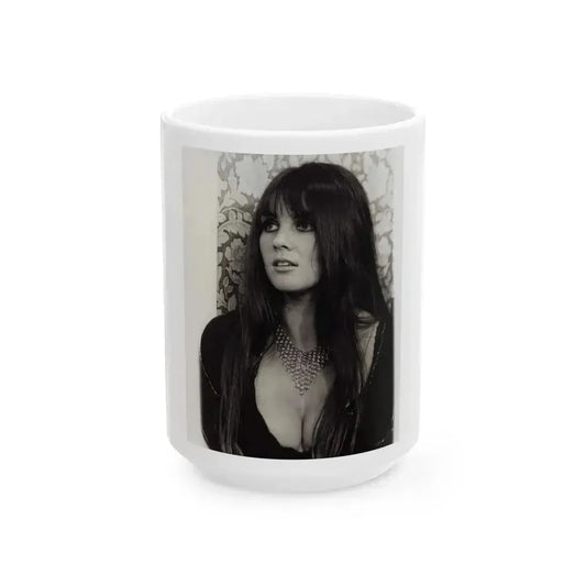 Caroline Munro #332 (Vintage Female Icon) White Coffee Mug 15oz - Go Mug Yourself