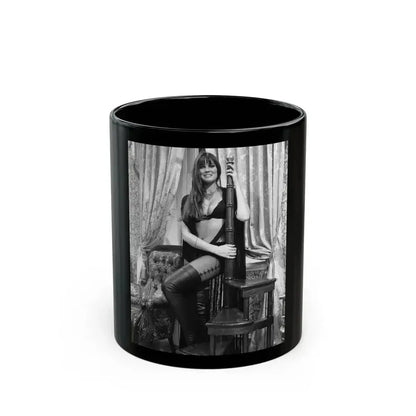 Caroline Munro #334 (Vintage Female Icon) Black Coffee Mug - Go Mug Yourself