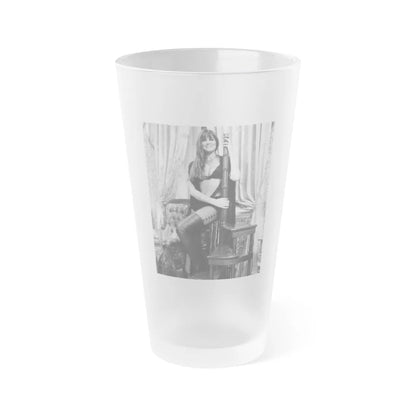 Caroline Munro #334 (Vintage Female Icon) Frosted Pint Glass 16oz-16oz-Frosted-Go Mug Yourself