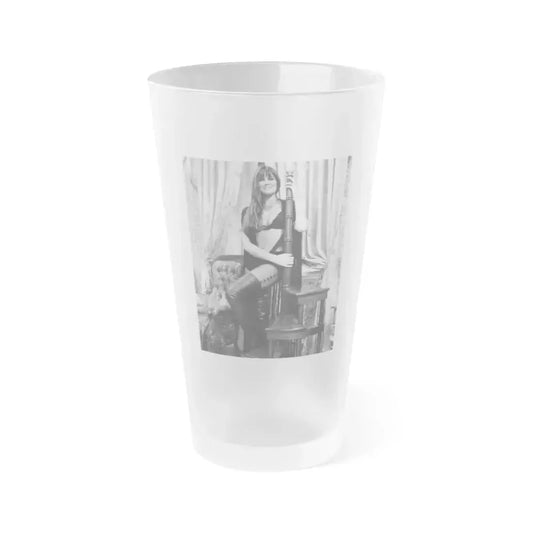 Caroline Munro #334 (Vintage Female Icon) Frosted Pint Glass 16oz 16oz Frosted - Go Mug Yourself