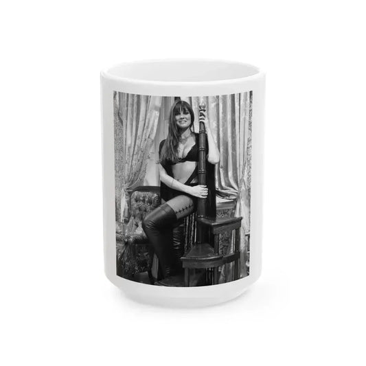 Caroline Munro #334 (Vintage Female Icon) White Coffee Mug 15oz - Go Mug Yourself