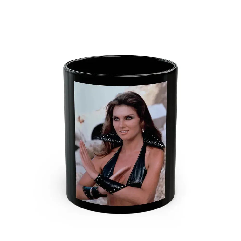 Caroline Munro #335 (Vintage Female Icon) Black Coffee Mug 11oz - Go Mug Yourself