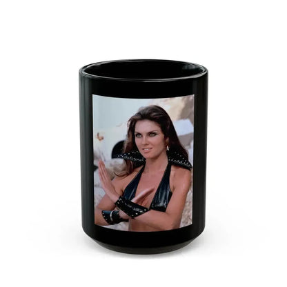 Caroline Munro #335 (Vintage Female Icon) Black Coffee Mug 15oz - Go Mug Yourself