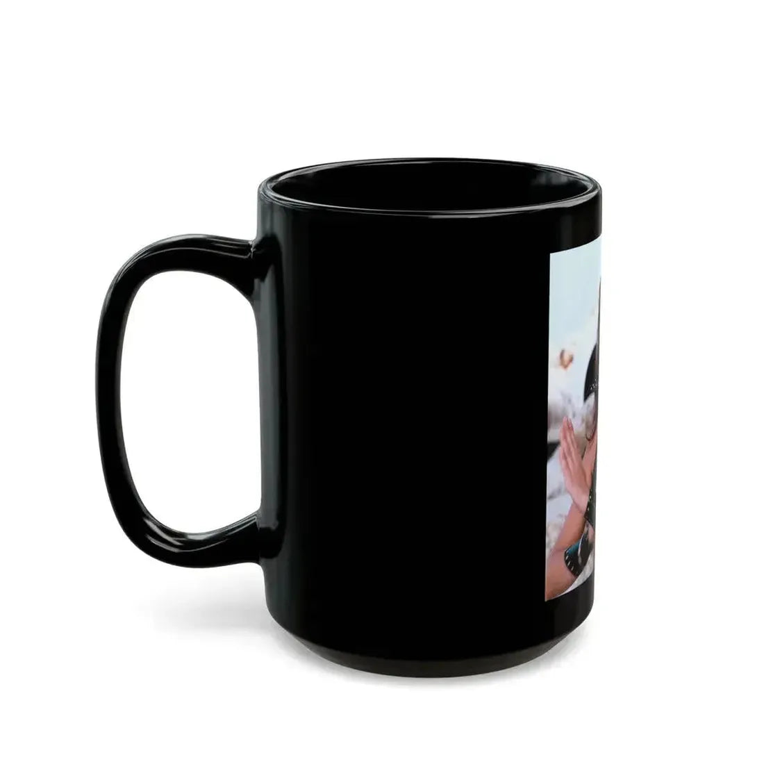 Caroline Munro #335 (Vintage Female Icon) Black Coffee Mug - Go Mug Yourself