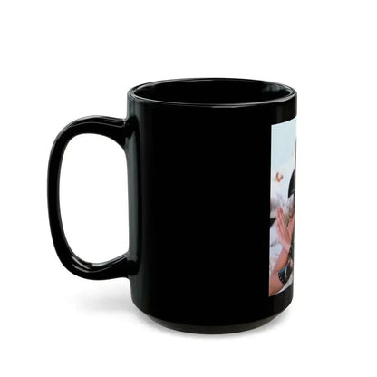 Caroline Munro #335 (Vintage Female Icon) Black Coffee Mug - Go Mug Yourself
