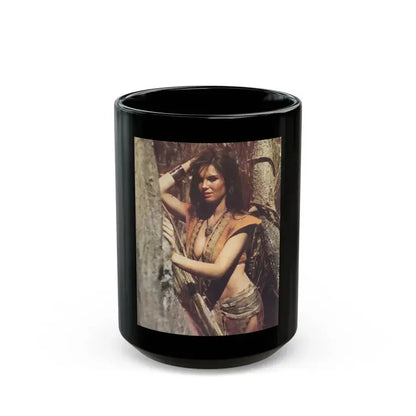Caroline Munro #337 (Vintage Female Icon) Black Coffee Mug 15oz - Go Mug Yourself