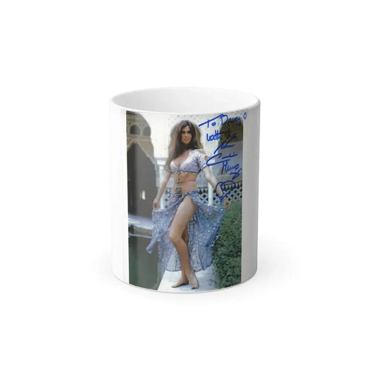 Caroline Munro #34 - Color 8x10 Golden Voyage Of Sinbad '73 Promo Full Body Glamour Photo Personalized at Monsterbash 6-18-22 (Vintage Female Icon) Color Changing Mug 11oz 11oz - Go Mug Yourself