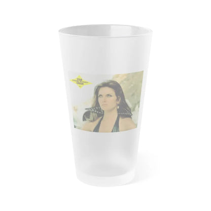 Caroline Munro #340 (Vintage Female Icon) Frosted Pint Glass 16oz-16oz-Frosted-Go Mug Yourself