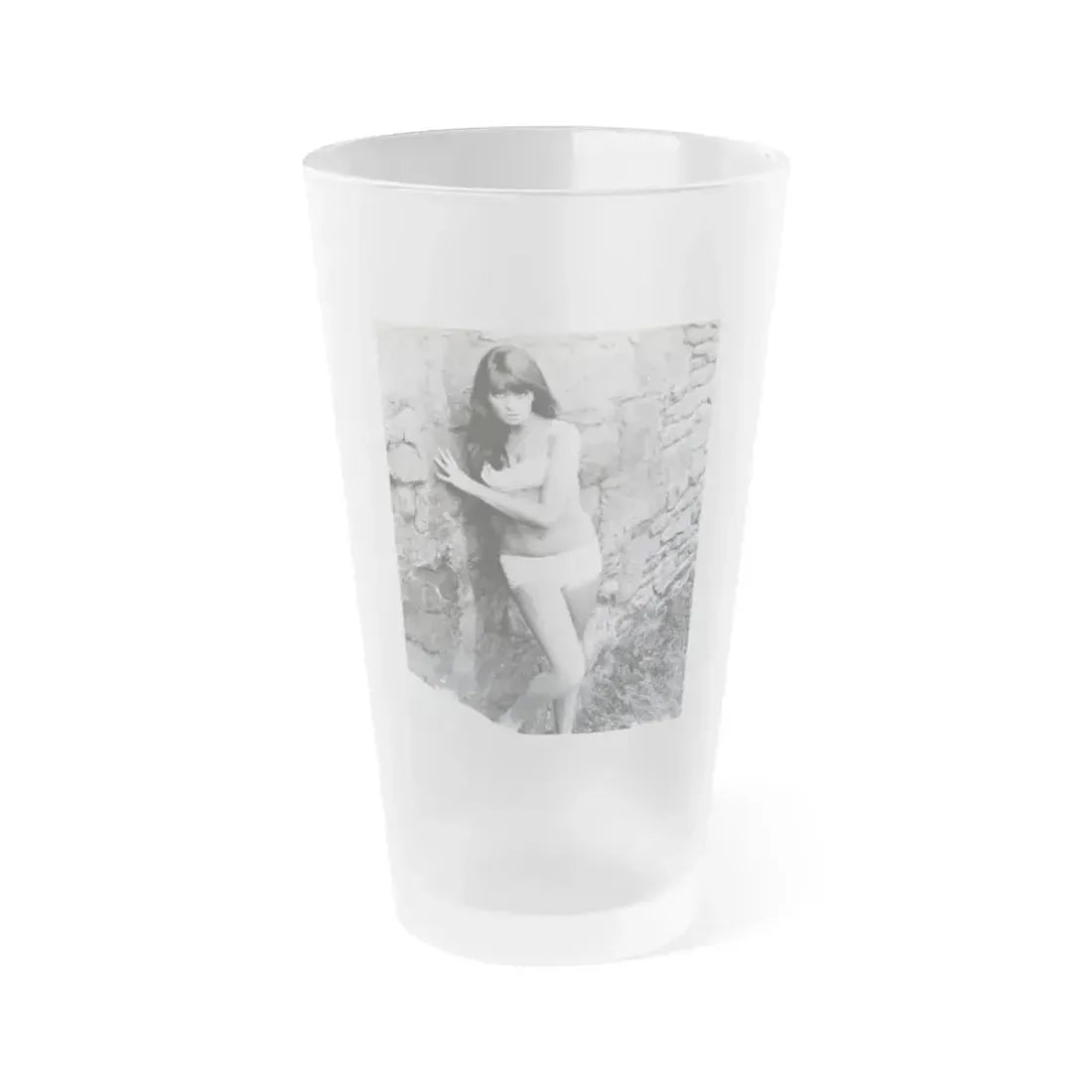 Caroline Munro #341 (Vintage Female Icon) Frosted Pint Glass 16oz 16oz Frosted - Go Mug Yourself