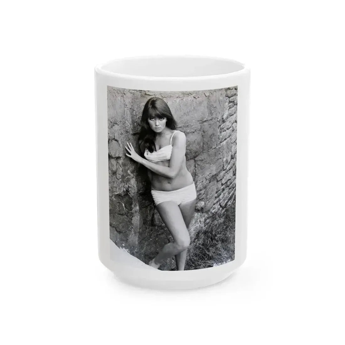 Caroline Munro #341 (Vintage Female Icon) White Coffee Mug 15oz - Go Mug Yourself