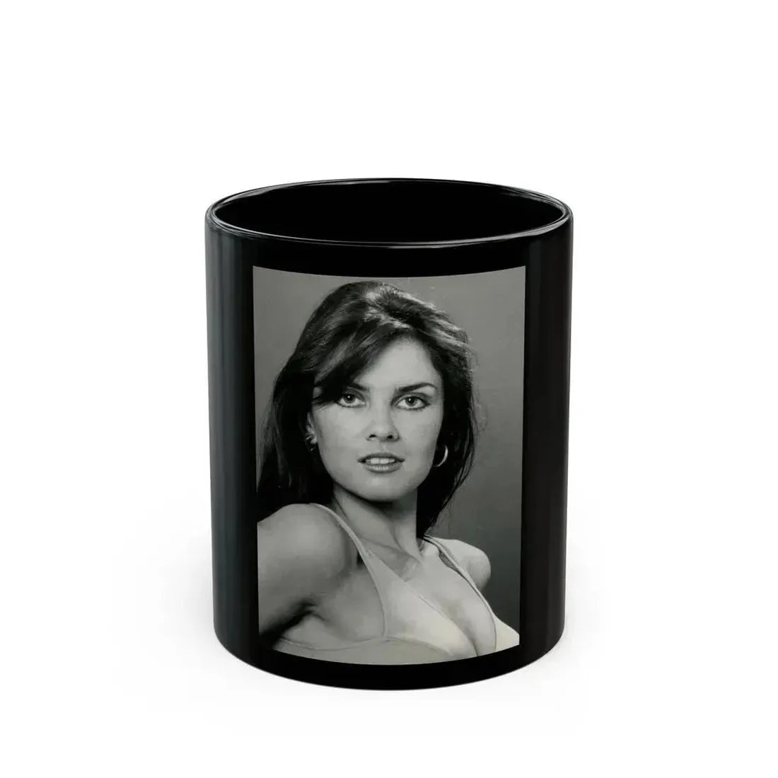 Caroline Munro #342 (Vintage Female Icon) Black Coffee Mug 11oz - Go Mug Yourself