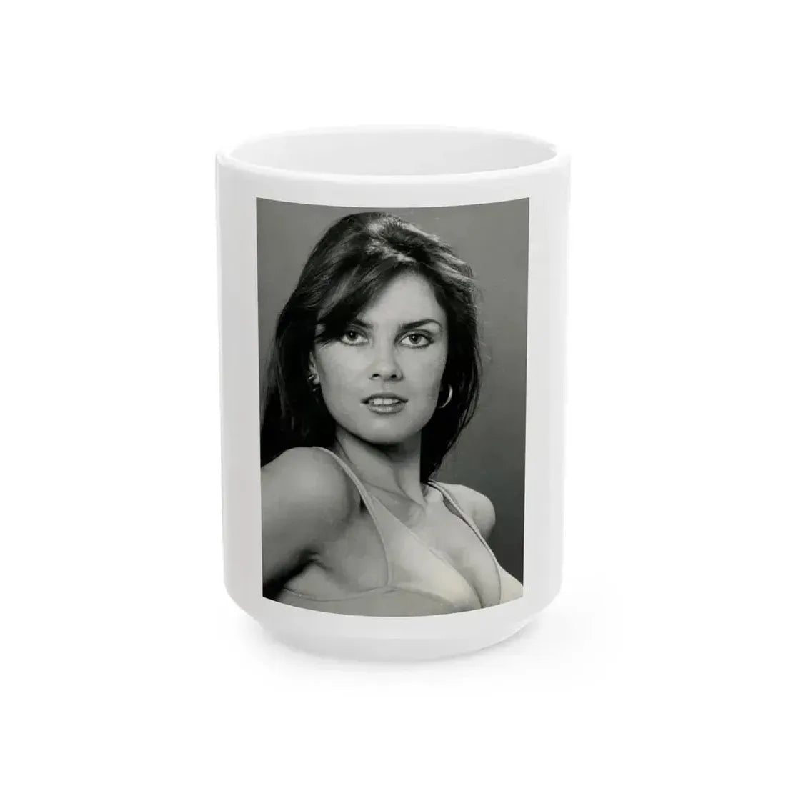 Caroline Munro #342 (Vintage Female Icon) White Coffee Mug 15oz - Go Mug Yourself