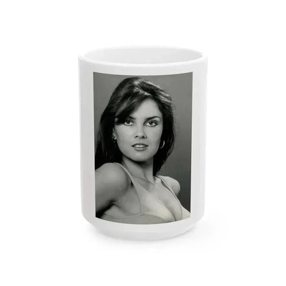 Caroline Munro #342 (Vintage Female Icon) White Coffee Mug 15oz - Go Mug Yourself