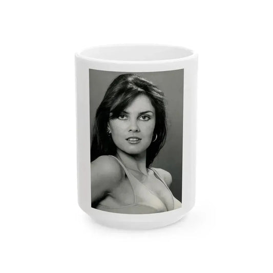 Caroline Munro #342 (Vintage Female Icon) White Coffee Mug 15oz - Go Mug Yourself