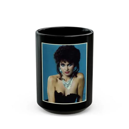 Caroline Munro #343 (Vintage Female Icon) Black Coffee Mug 15oz - Go Mug Yourself