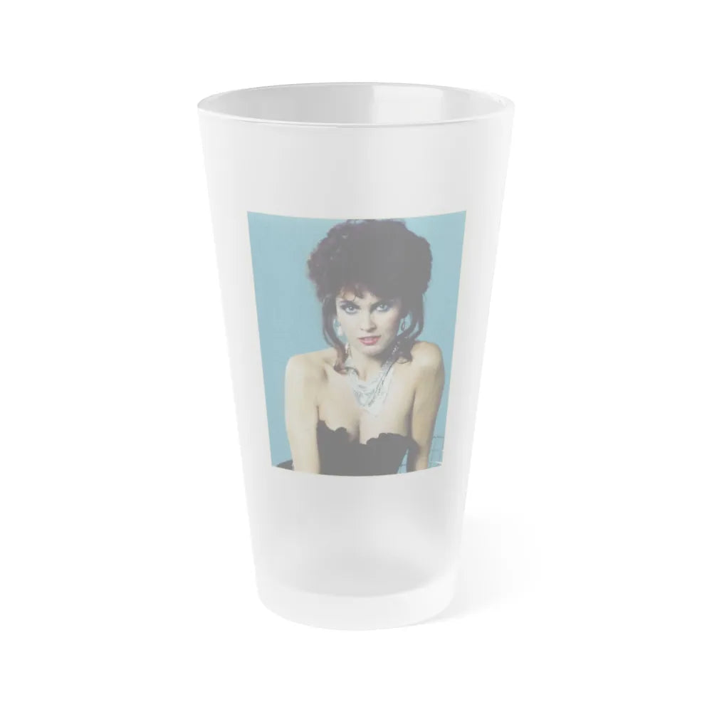 Caroline Munro #343 (Vintage Female Icon) Frosted Pint Glass 16oz-16oz-Frosted-Go Mug Yourself