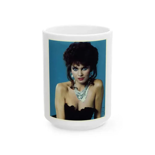 Caroline Munro #343 (Vintage Female Icon) White Coffee Mug 15oz - Go Mug Yourself