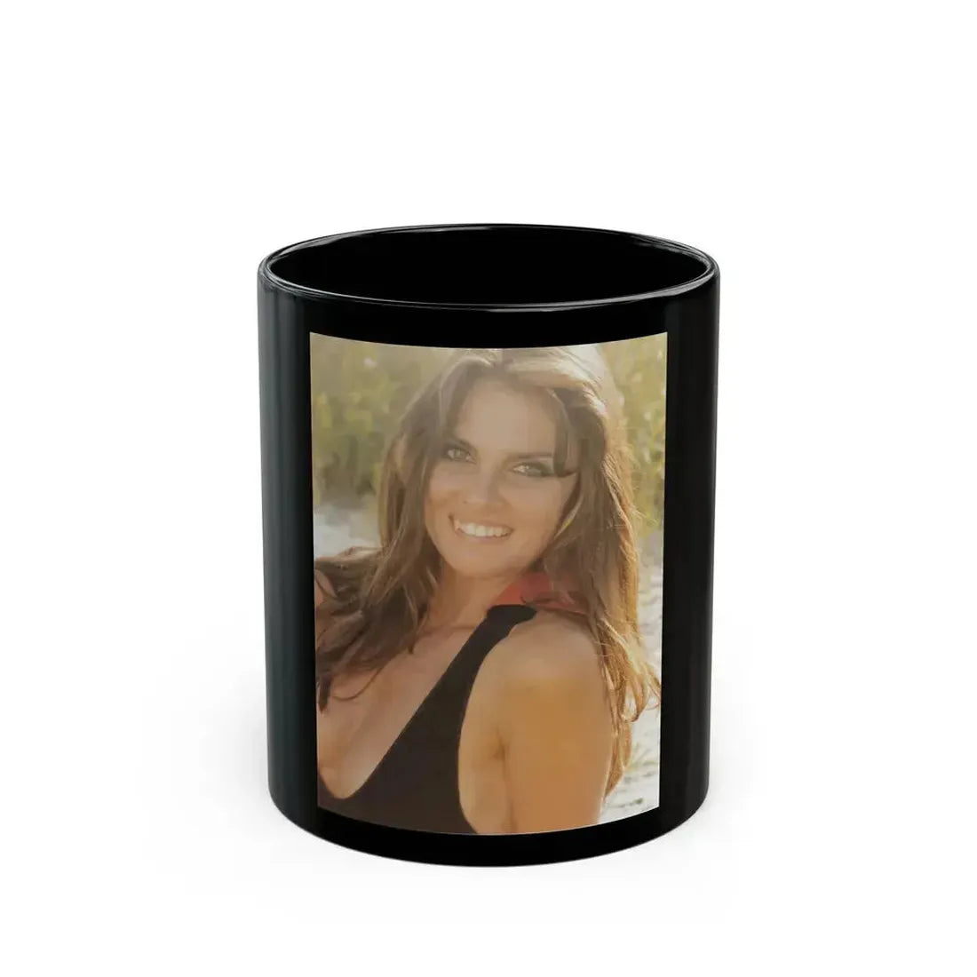 Caroline Munro #348 (Vintage Female Icon) Black Coffee Mug 11oz - Go Mug Yourself