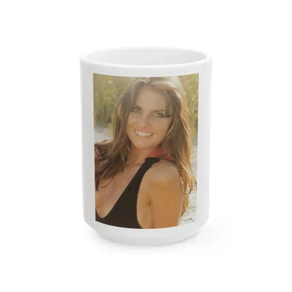 Caroline Munro #348 (Vintage Female Icon) White Coffee Mug 15oz - Go Mug Yourself