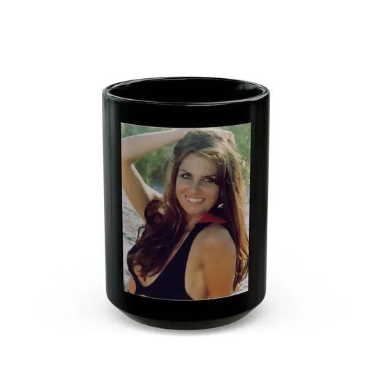 Caroline Munro #349 (Vintage Female Icon) Black Coffee Mug 15oz - Go Mug Yourself