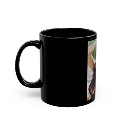 Caroline Munro #349 (Vintage Female Icon) Black Coffee Mug - Go Mug Yourself