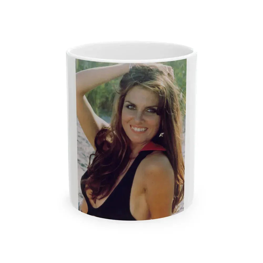 Caroline Munro #349 (Vintage Female Icon) White Coffee Mug 11oz - Go Mug Yourself