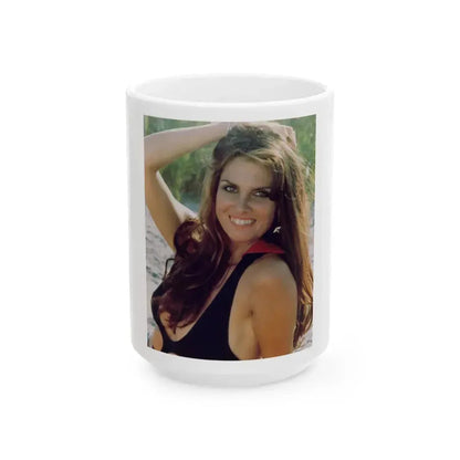 Caroline Munro #349 (Vintage Female Icon) White Coffee Mug 15oz - Go Mug Yourself