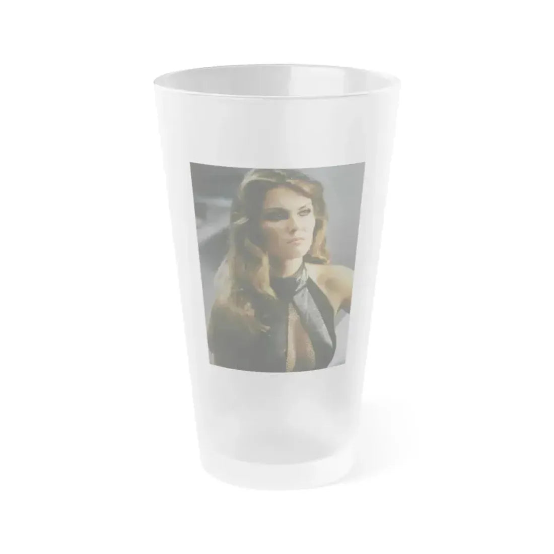 Caroline Munro #35 (Vintage Female Icon) Frosted Pint Glass 16oz 16oz Frosted - Go Mug Yourself