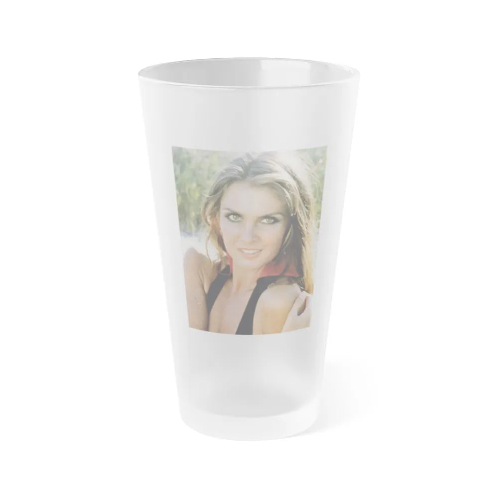 Caroline Munro #350 (Vintage Female Icon) Frosted Pint Glass 16oz-16oz-Frosted-Go Mug Yourself