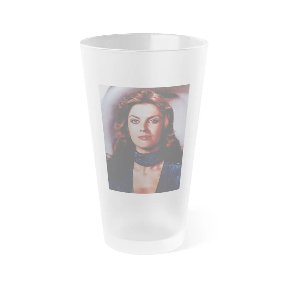 Caroline Munro #351 (Vintage Female Icon) Frosted Pint Glass 16oz-16oz-Frosted-Go Mug Yourself