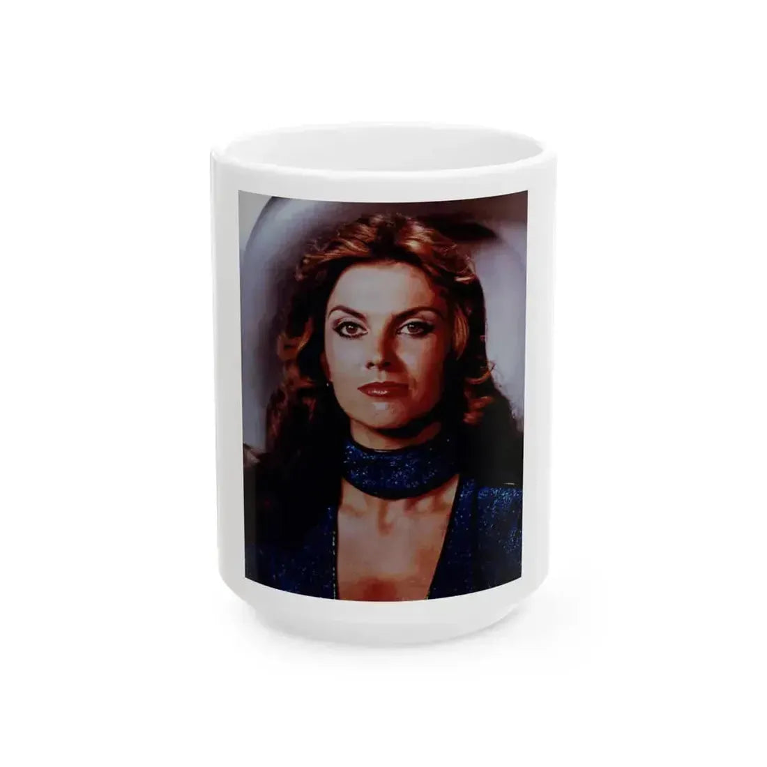 Caroline Munro #351 (Vintage Female Icon) White Coffee Mug 15oz - Go Mug Yourself