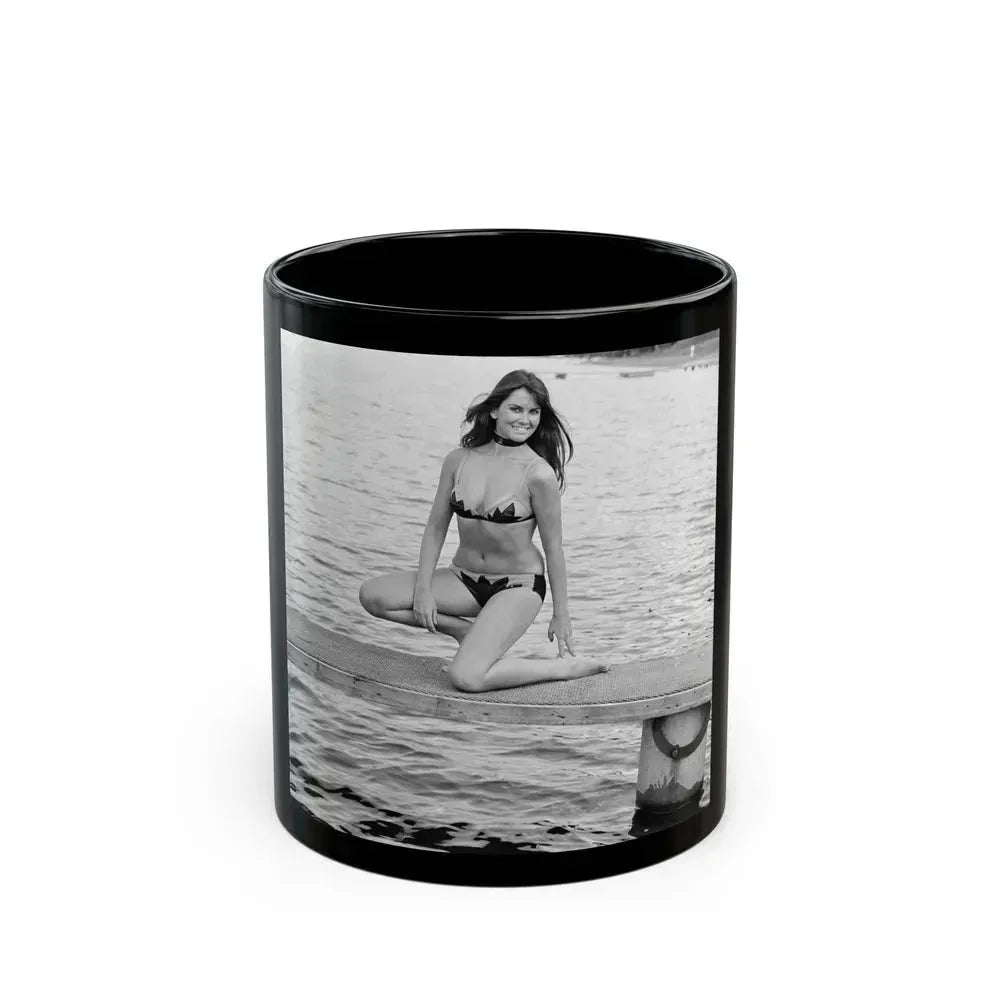 Caroline Munro #352 (Vintage Female Icon) Black Coffee Mug 11oz - Go Mug Yourself
