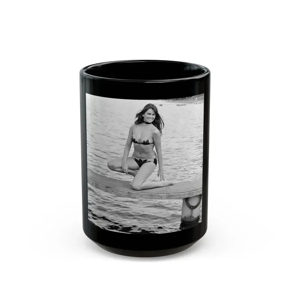 Caroline Munro #352 (Vintage Female Icon) Black Coffee Mug 15oz - Go Mug Yourself