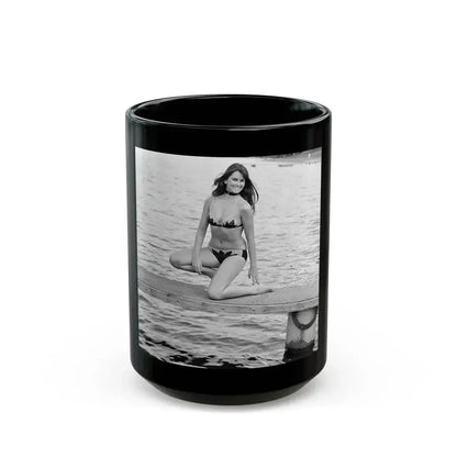 Caroline Munro #352 (Vintage Female Icon) Black Coffee Mug 15oz - Go Mug Yourself