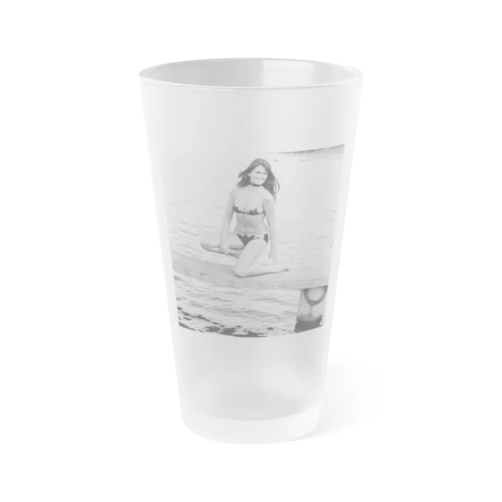 Caroline Munro #352 (Vintage Female Icon) Frosted Pint Glass 16oz-16oz-Frosted-Go Mug Yourself