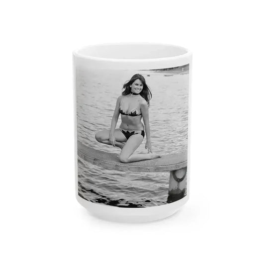 Caroline Munro #352 (Vintage Female Icon) White Coffee Mug 15oz - Go Mug Yourself