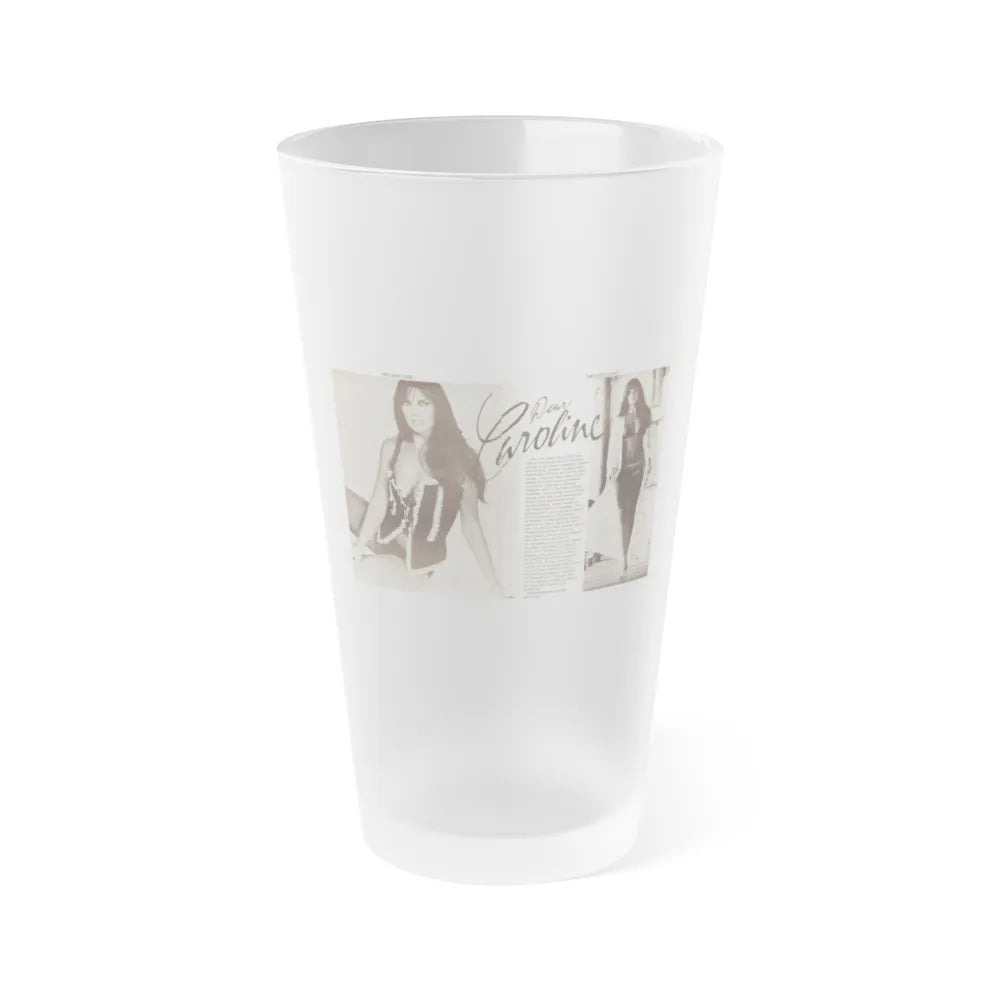 Caroline Munro #356 (Vintage Female Icon) Frosted Pint Glass 16oz-16oz-Frosted-Go Mug Yourself